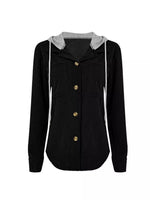 Hooded Corduroy Button-Down Jacket