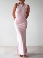 Satin Sleeveless Maxi Dress
