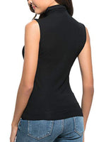 Sleeveless Turtleneck Slim Fit T-Shirt