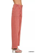 Zenana Straight Leg Utility Pocket Jeans