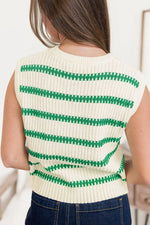 Striped Round Neck Sweater Vest