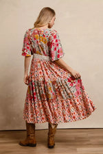 BiBi Floral Print Mix and Match Midi Dress