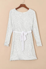 Sequin Tie Front T-Shirt Dress