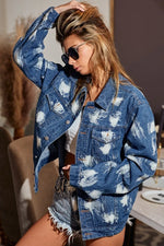 BiBi Washed Tie Dye Denim Jacket