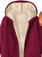 Fleece-Lined Zip Up Hooded Outerwear