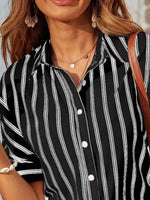 Striped Collared Neck Half Sleeve Shirt