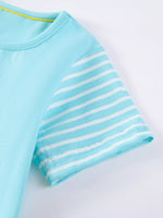 Children's Bunny Striped Sleeve Casual Dress