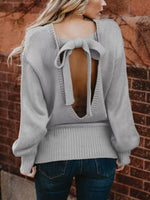 Tied Back Long Sleeve Sweater