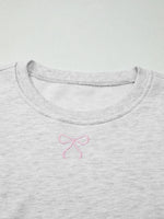 ow Embroidered Detail Puff Sleeve Top and Shorts 2pcs Set
