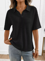 Striped Knit Short Sleeve Top