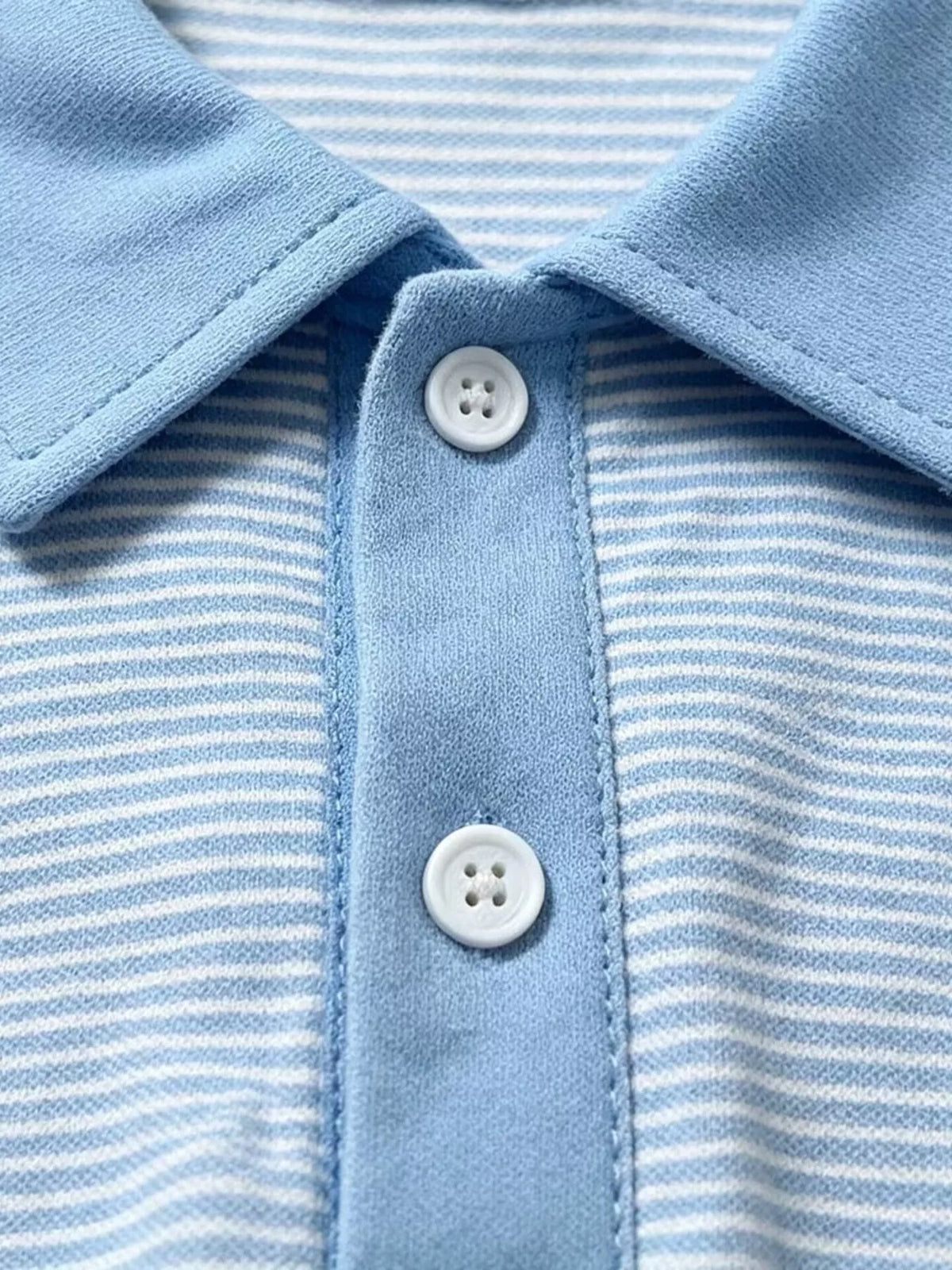 Children's Striped Polo Shirt & Shorts Set with Apple Embroidery