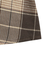 Button Front Plaid Long Sleeve Dress