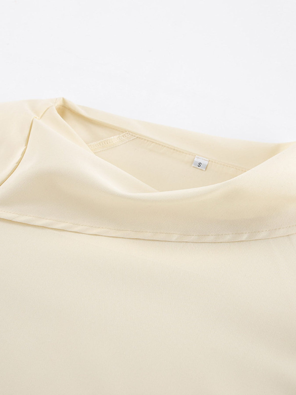 Asymmetrical High Collar Long Sleeve Blouse