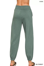Zenana Scuba Elastic Waist Joggers with pockets