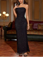 Glitter Tube Mermaid Maxi Dress