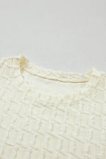Textured Round Neck Top and Pants Set