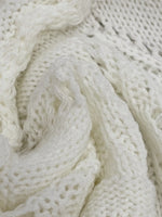 Crochet Ruffled Hem Long Sleeve Sweater
