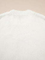 Embroidered Bow Boots Graphic Drop Shoulder Sweater