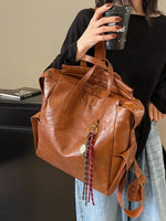 Vintage Leather Convertible Backpack Bag