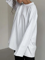 Round Neck Long Sleeve Oversized T-Shirt