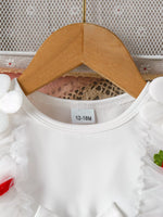 Children's Bow Decor Ruffle Trim Dress