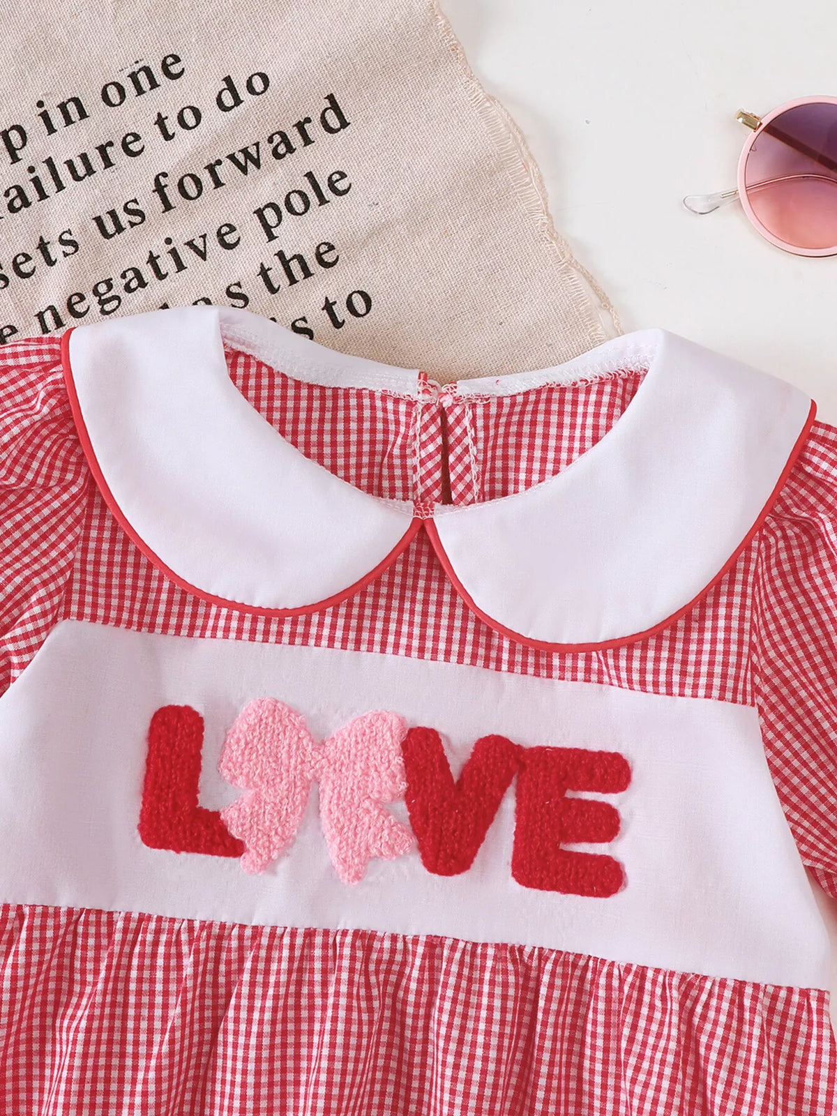 Children's Gingham 'LOVE' Top and Shorts Set