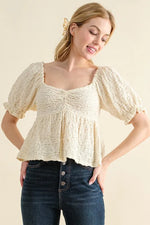And The Why Lovely Textured and Smocked Top