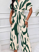 Abstract Print Wide-Leg Jumpsuit