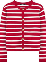 Striped Button-Up Cardigan
