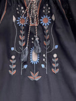 Embroidered Tie Neck Blouse