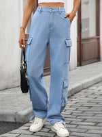 Casual Wide Leg Cargo Jeans