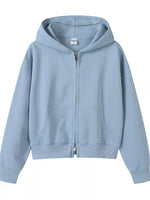 Full Size Casual Zip-Up Long Sleeve Hoodie Plus Size