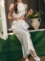 Floral Print Cami and Skirt Set