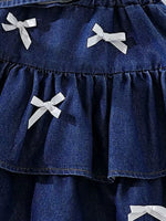 Children's Button UP Vest and Skirt Denim Set