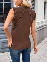 Braided Trim Fringe Sweater Top