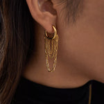 18K Gold-Plated Chain Hoop Earrings