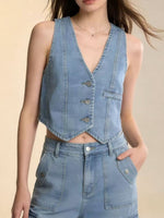 Button-Down Denim Vest