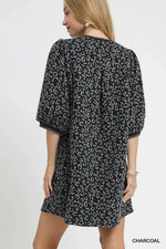 Umgee Leopard Print Jacquard Mini Dress