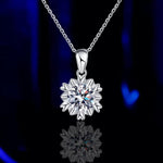 1 Carat Moissanite 925 Sterling Silver Flower Necklace