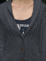 Cable Knit Button Up Cardigan