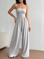 Effortless Chic Tube Top Wide Leg Jumpsuit