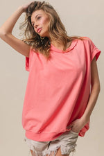 BiBi French Terry Drop Shoulder Basic Top