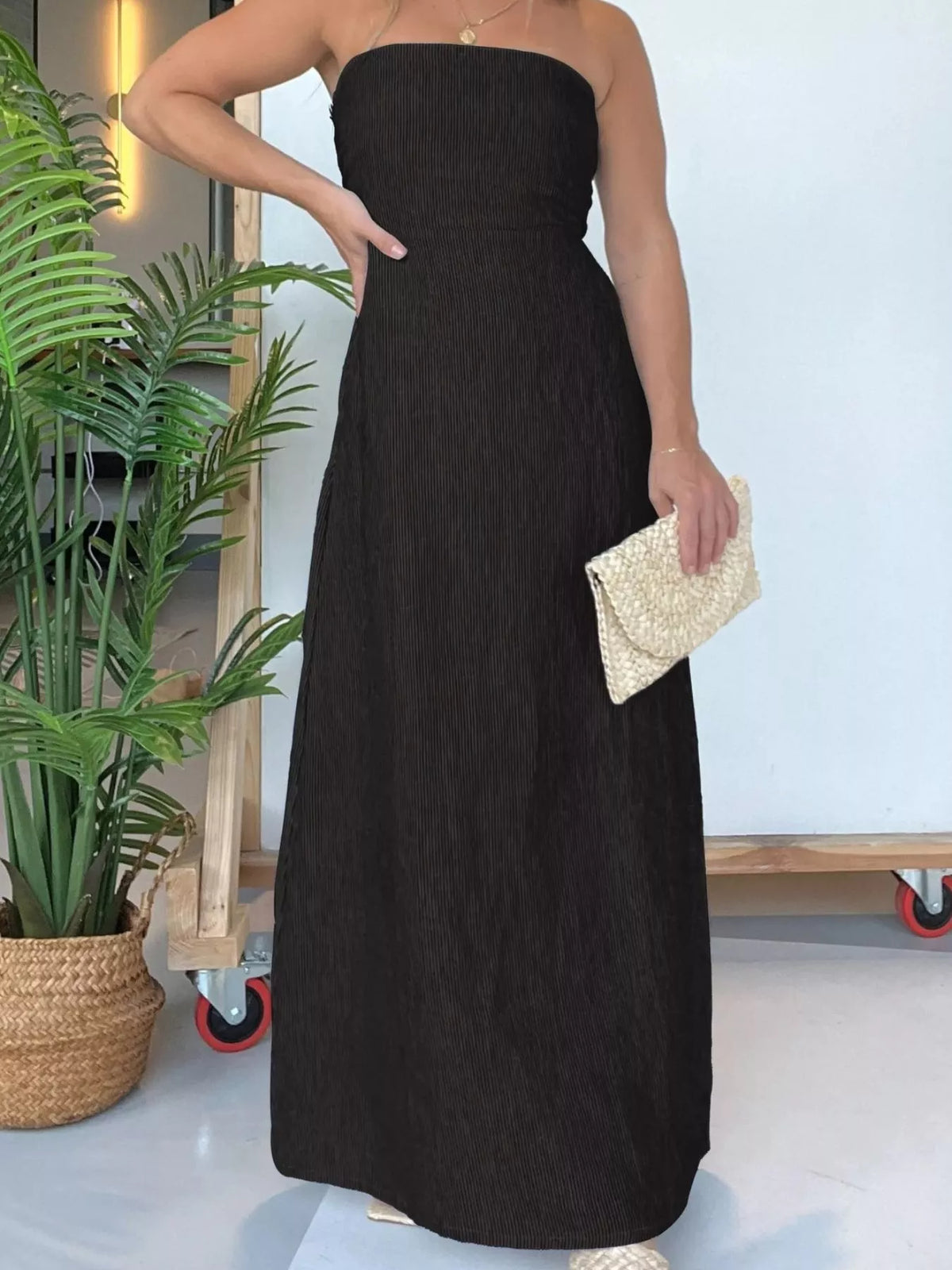 Full Size Strapless Casual Maxi Dress Plus Size