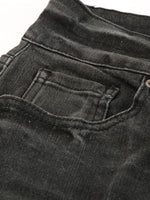 High Waist Distressed Straight Leg Jeans