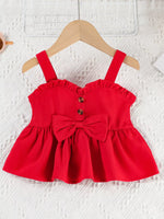 Children's Ruffle Trim Top & Denim Shorts Set