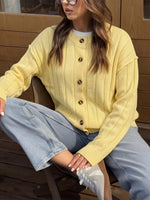 Button Up Dropped Shoulder Cardigan
