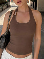 Ribbed Halter Neck Tank
