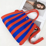 Striped Adjustable Strap Crossbody Bag