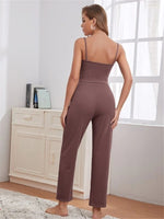 Scoop Neck Cami & Pants & Cardigan Set