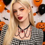 Gothic Vampire Beaded Teardrop Necklace